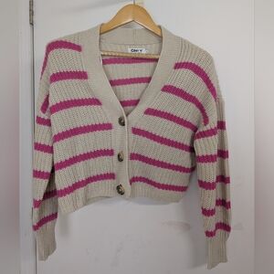 ONLY STRIPED KNIT CARDIGAN SIZE SMALL